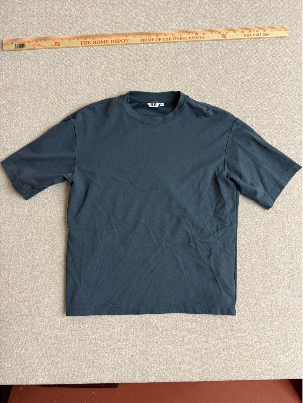 Uniqlo U Mens Medium Blue Gray Oversized Crew Neck Short Sleeve T-Shirt M
